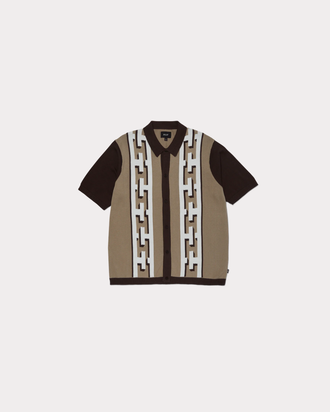 HUF WORLDWIDE - PILLAR KNIT SHIRT BROWN