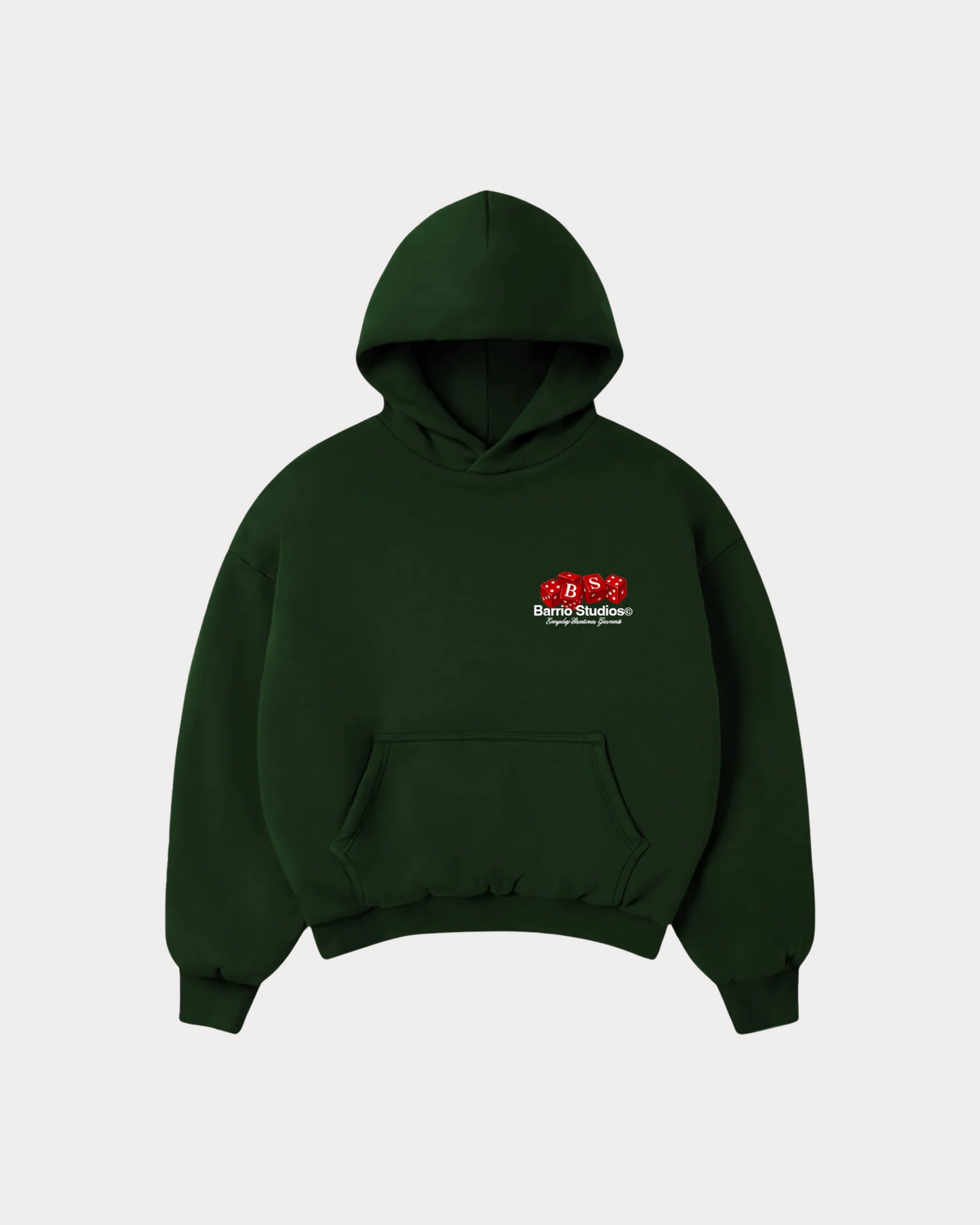 BARRIO STUDIOS - DICES BOXY HOODIE DARK GREEN