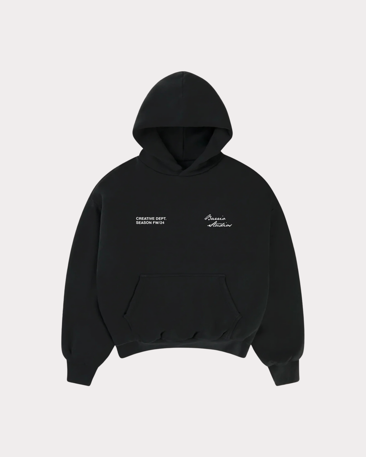 BARRIO STUDIOS - RAINBOW BOXY HOODIE BLACK
