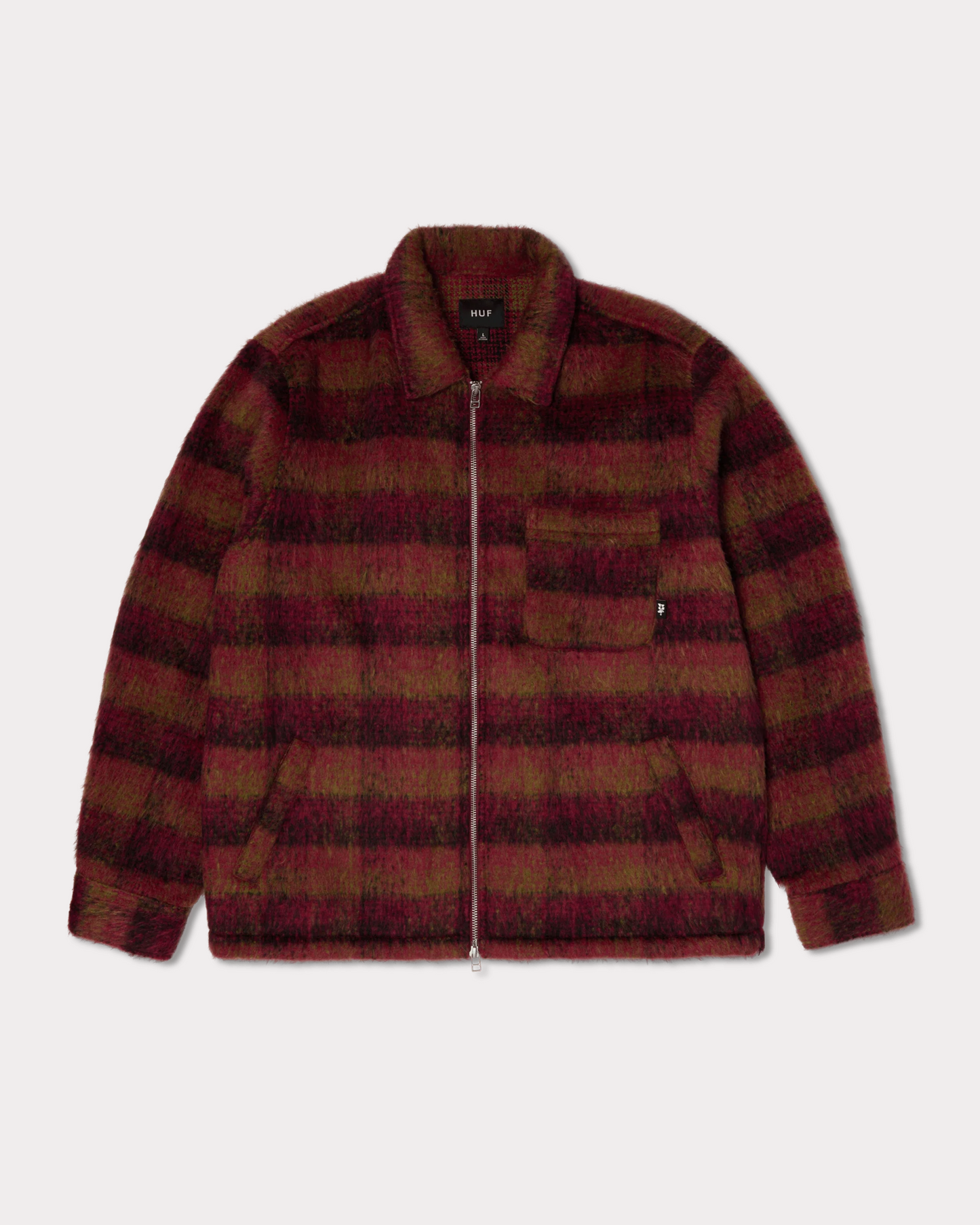 HUF WORLDWIDE - MEGABLAST PLAID JACKET BERRY