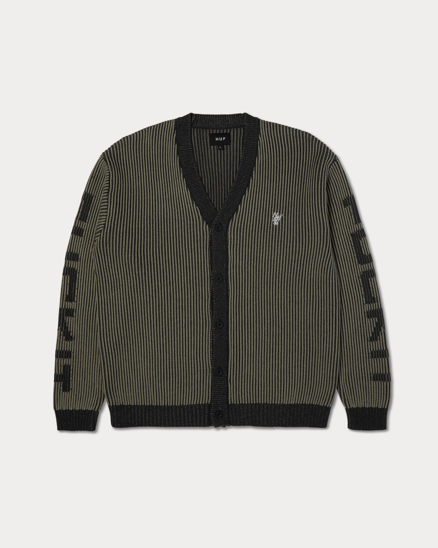 HUF WORLDWIDE - REPEATER CARDIGAN ASPHALT