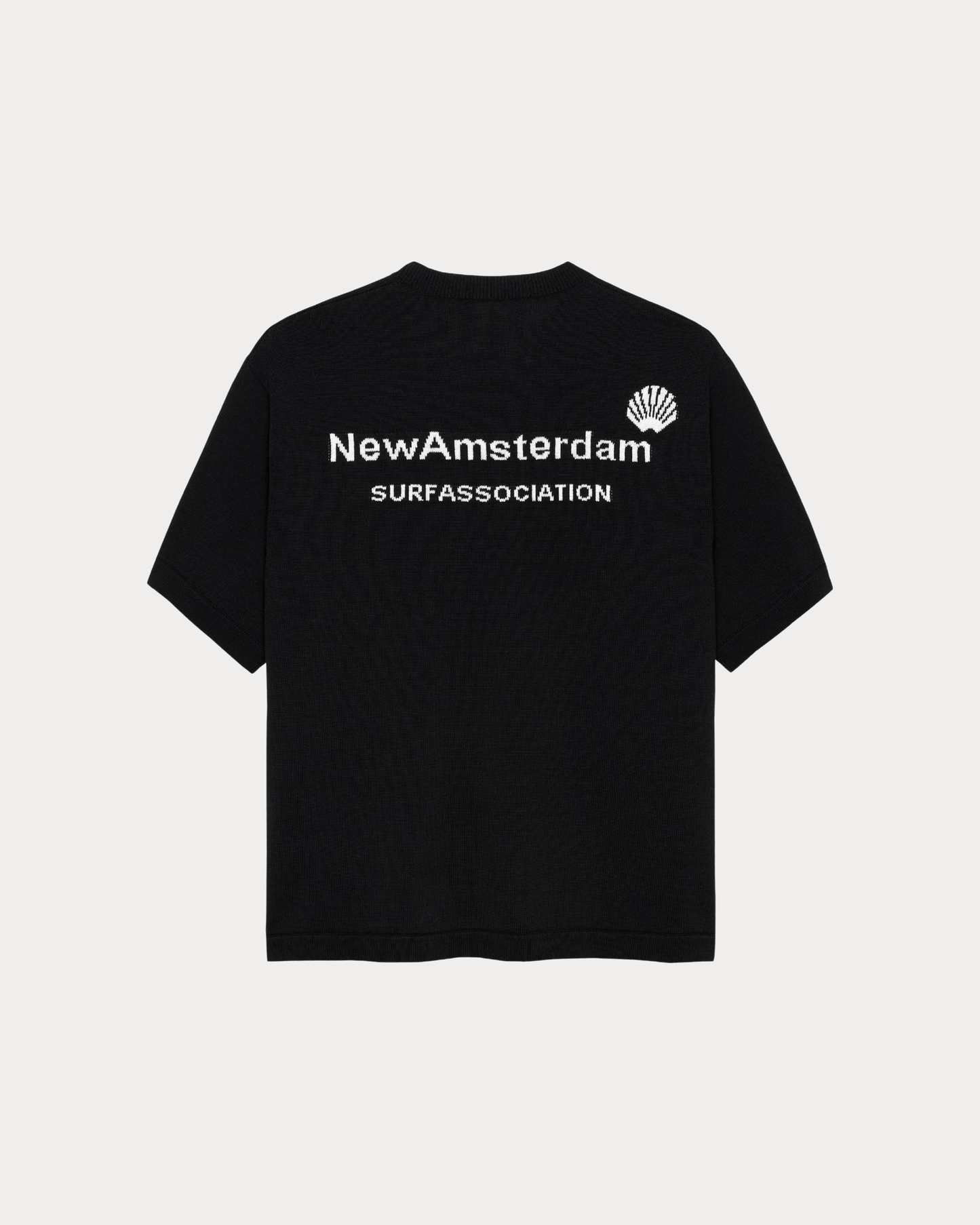 NEW AMSTERDAM SURF ASSOCIATION - KNITTED LOGO TEE BLACK