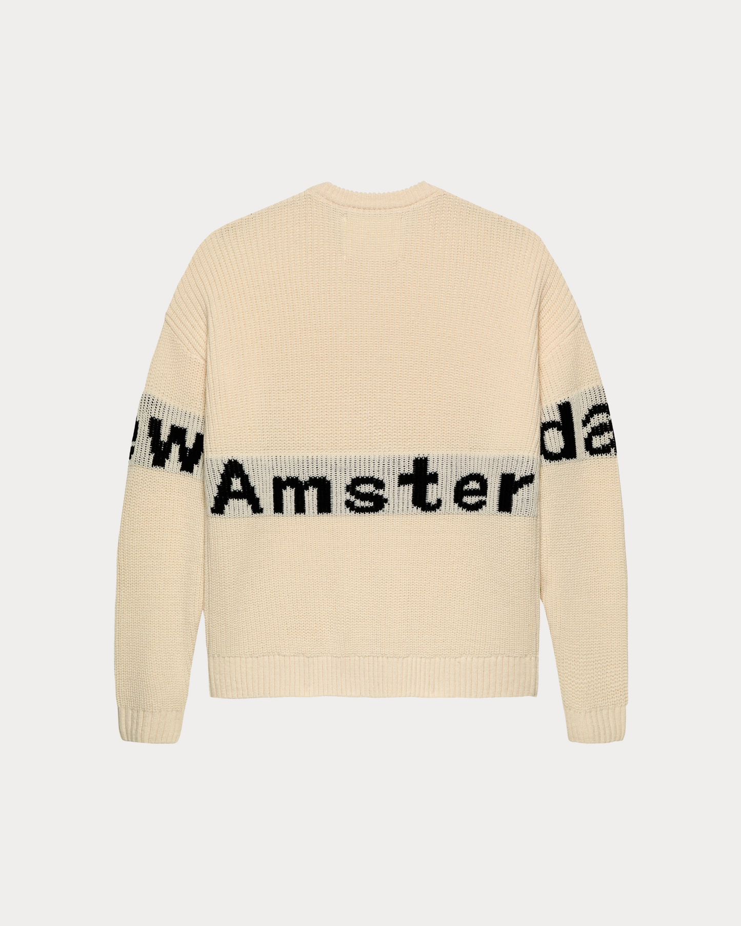 NEW AMSTERDAM SURF ASSOCIATION - NAME CREW KNIT ECRU/BLACK