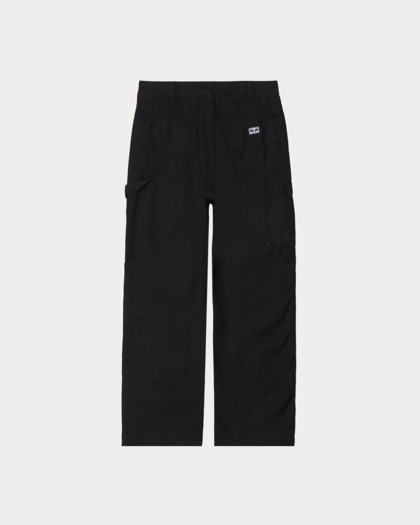 OBEY CLOTHING - BIG TIMER TWILL DOUBLE KNEE CARPENTER BLACK FADED WASH