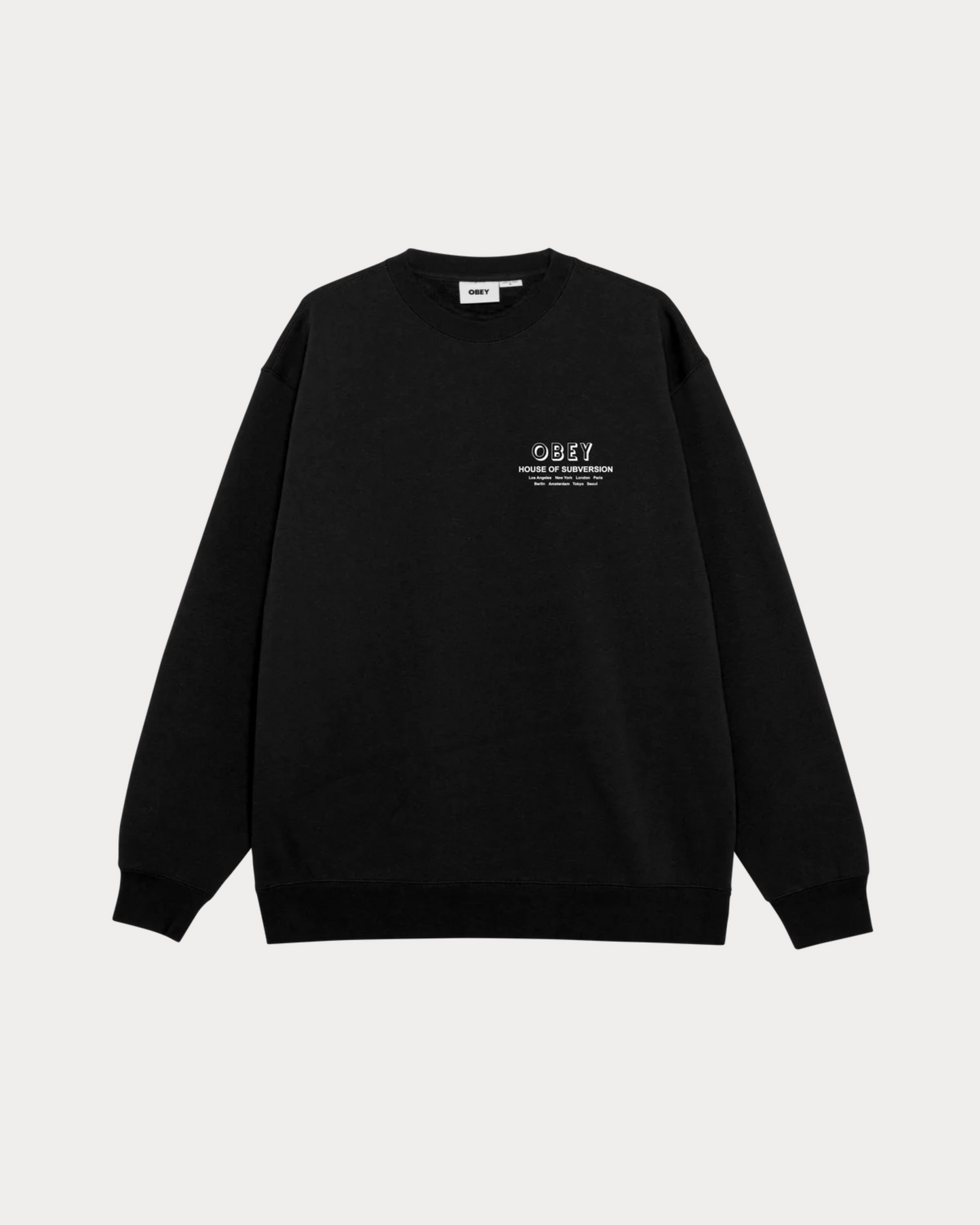 OBEY CLOTHING - HOUSE OF SUBVERSION CREWNECK BLACK