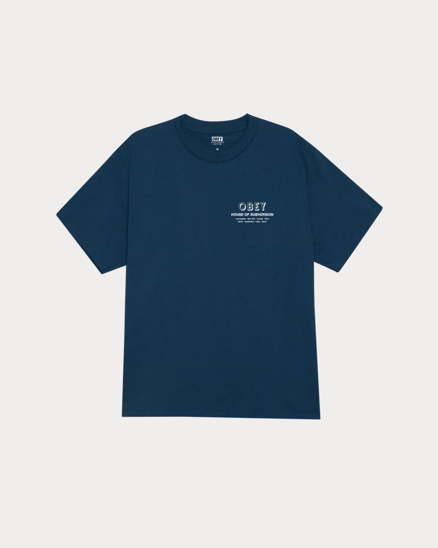 OBEY CLOTHING - HOUSE OF SUBVERSION TEE HARBOR BLUE