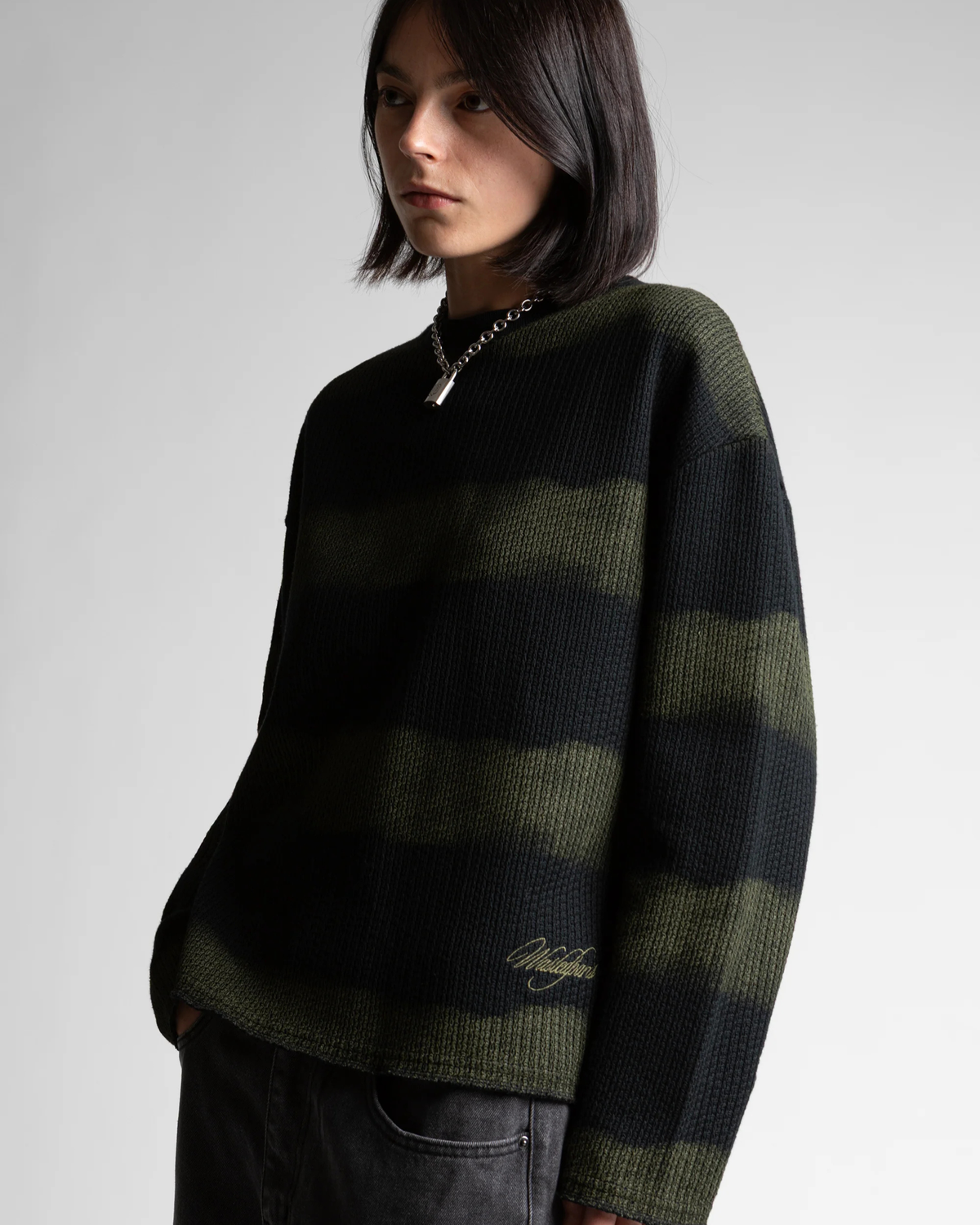 Wasted Paris - Script sweater black/army green