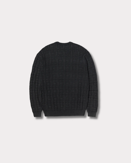 HUF WORLDWIDE - INTERLACED OVERDYED SWEATER FADED BLACK