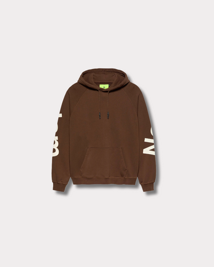 NEW AMSTERDAM SURF ASSOCIATION - LOGO LINE HOODIE BROWN