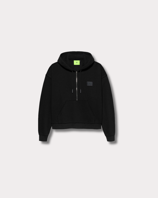 NEW AMSTERDAM SURF ASSOCIATION - HALF ZIP HOODIE BLACK