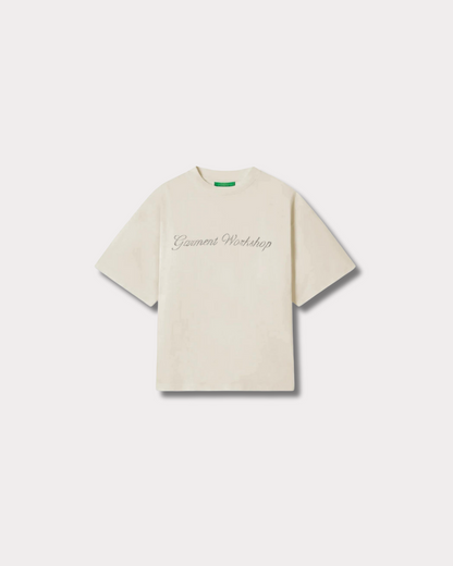 GARMENT WORKSHOP - JERSEY TEE EMBROIDED CREAM