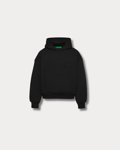 GARMENT WORKSHOP - DOUBLE LAYER BOXY FIT HOODIE BLACK