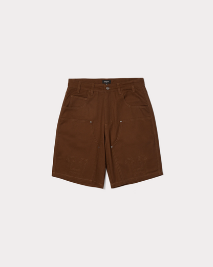 HUF WORLDWIDE - CLASSIC H DOUBLE KNEE SHORTS JAVA BROWN
