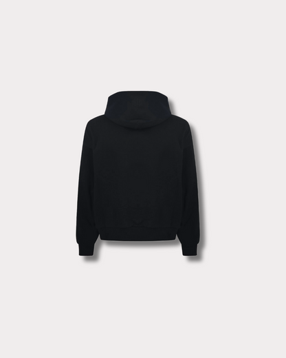 GARMENT WORKSHOP - DOUBLE FACE BOXY FIT HOODIE BLACK/MILITARY GREEN