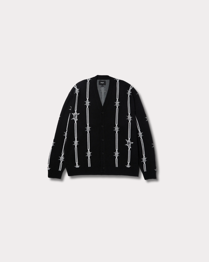 HUF WORLDWIDE - BARBED WIRE CARDIGAN BLACK