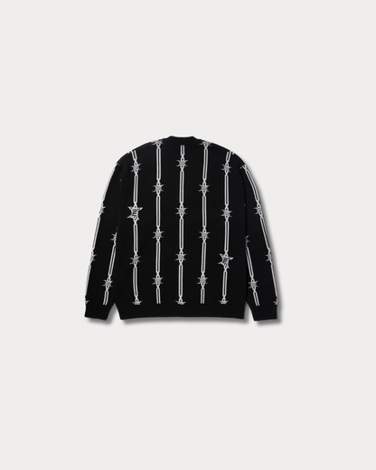 HUF WORLDWIDE - BARBED WIRE CARDIGAN BLACK