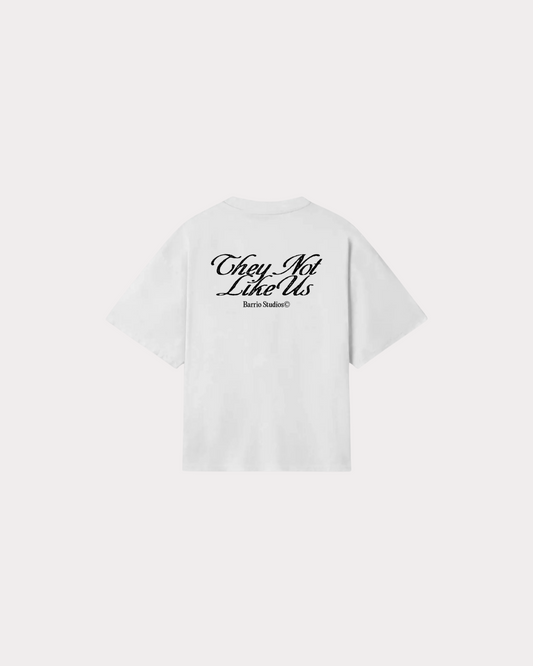 BARRIO STUDIOS - NOT LIKE US BOXY TEE WHITE