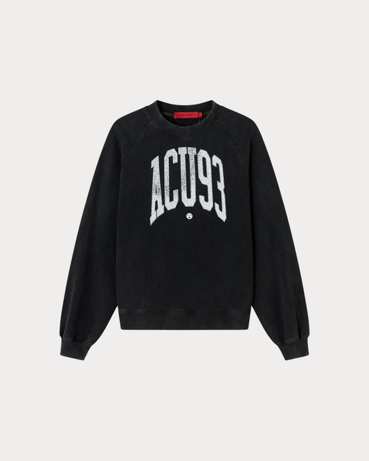 ACUPUNCTURE 1993 - COLLEGE '93 CREWNECK WASHED BLACK