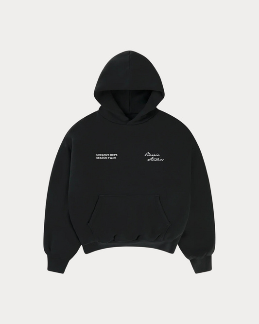 BARRIO STUDIOS - RAINBOW BOXY HOODIE BLACK