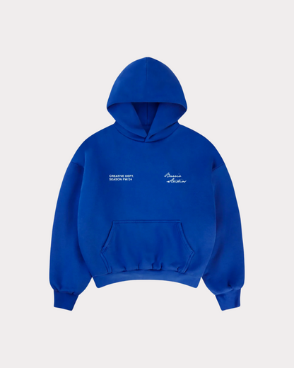 BARRIO STUDIOS - RAINBOW BOXY HOODIE BLUE