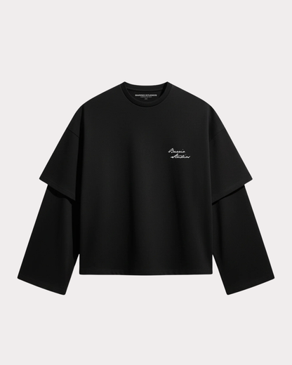 BARRIO STUDIOS - DOUBLE SLEEVE TEE BLACK