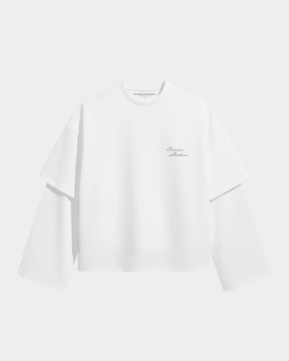 BARRIO STUDIOS - DOUBLE SLEEVE TEE WHITE