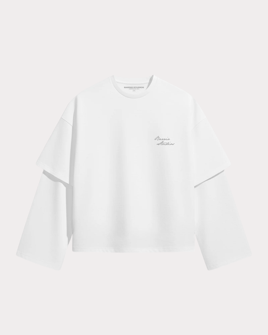 BARRIO STUDIOS - DOUBLE SLEEVE TEE WHITE