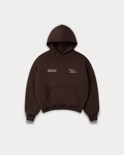 Barrio Studios - Rainbow boxy hoodie choco