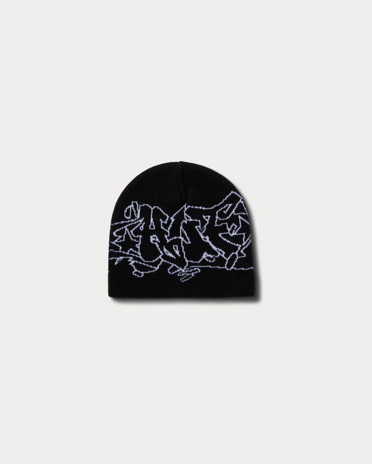 HUF WORLDWIDE - OUTLINES SKULL BEANIE BLACK