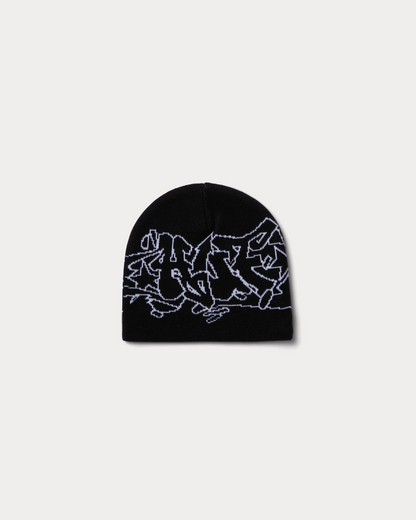 HUF WORLDWIDE - OUTLINES SKULL BEANIE BLACK