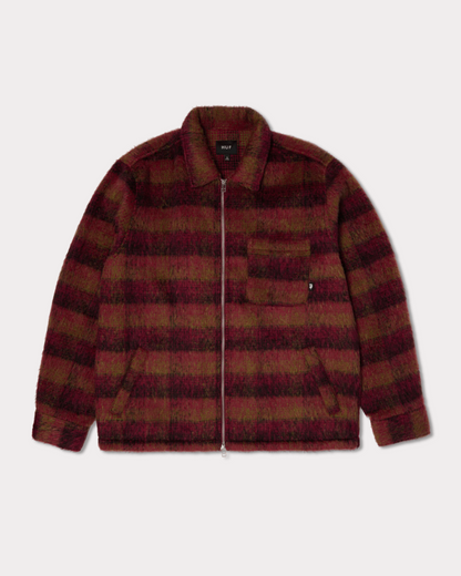 HUF WORLDWIDE - MEGABLAST PLAID JACKET BERRY
