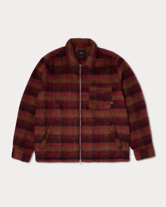 HUF WORLDWIDE - MEGABLAST PLAID JACKET BERRY