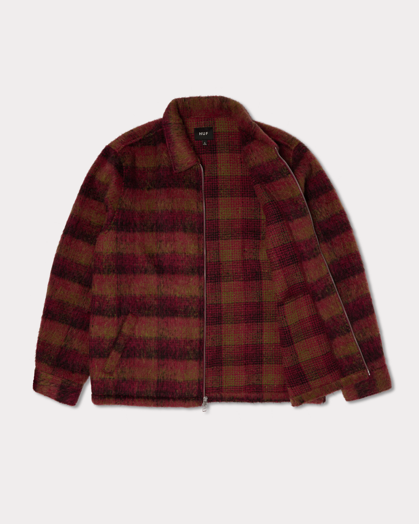 HUF WORLDWIDE - MEGABLAST PLAID JACKET BERRY