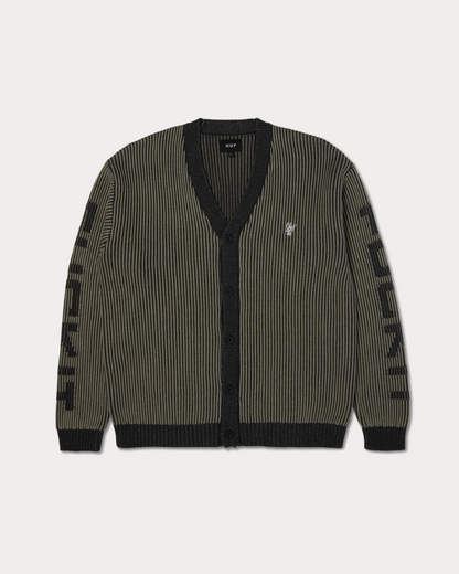HUF WORLDWIDE - REPEATER CARDIGAN ASPHALT