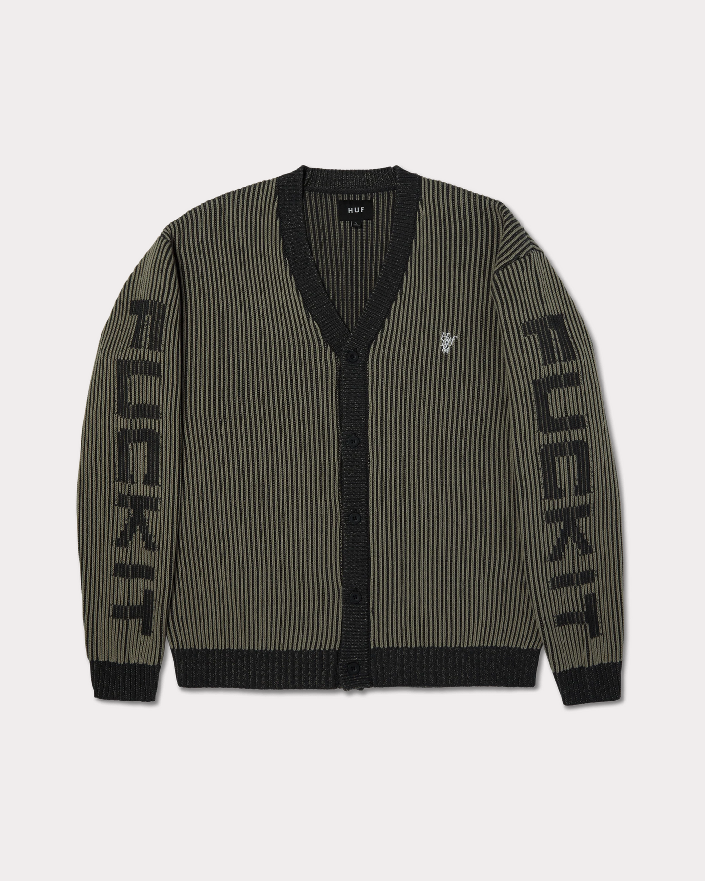 HUF WORLDWIDE - REPEATER CARDIGAN ASPHALT