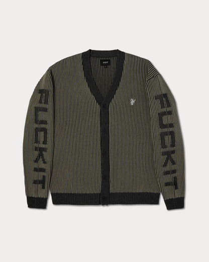 HUF WORLDWIDE - REPEATER CARDIGAN ASPHALT
