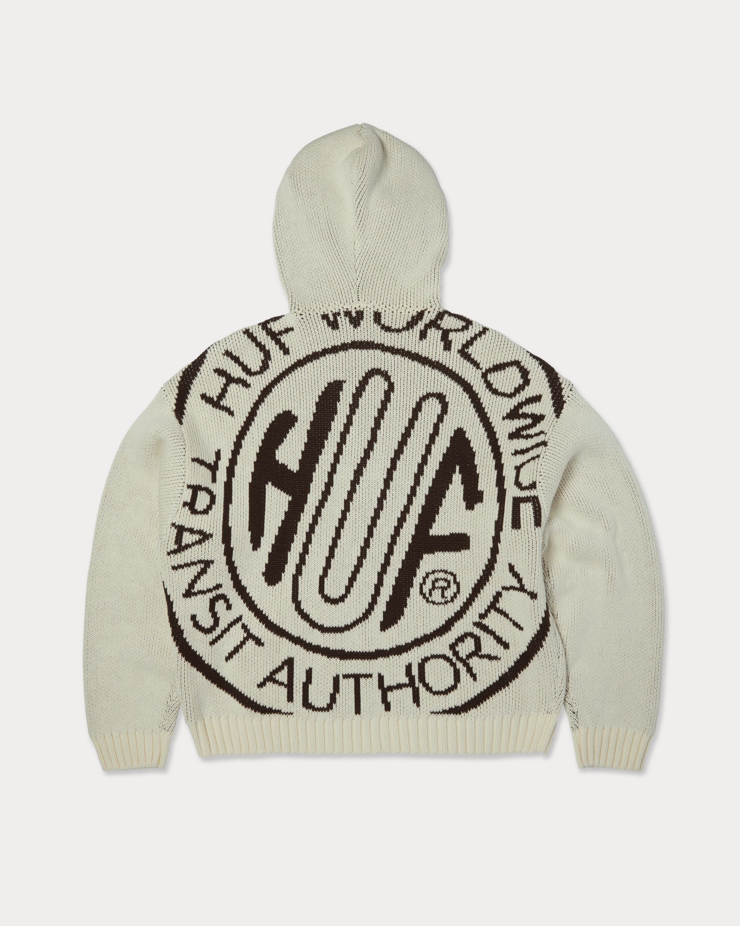 HUF WORLDWIDE - TOKEN FULL-ZIP SWEATER BLEACH