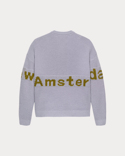 NEW AMSTERDAM SURF ASSOCIATION - NAME CREW KNIT FOG/MOSS