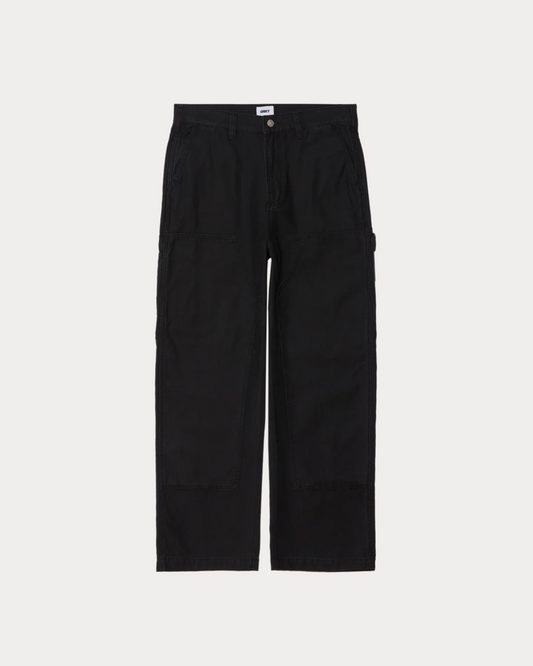 OBEY CLOTHING - BIG TIMER TWILL DOUBLE KNEE CARPENTER BLACK FADED WASH