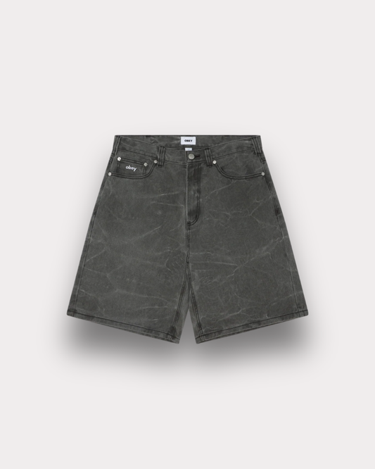 Obey Clothing - Bigwig Baggy shorts wrinkle black