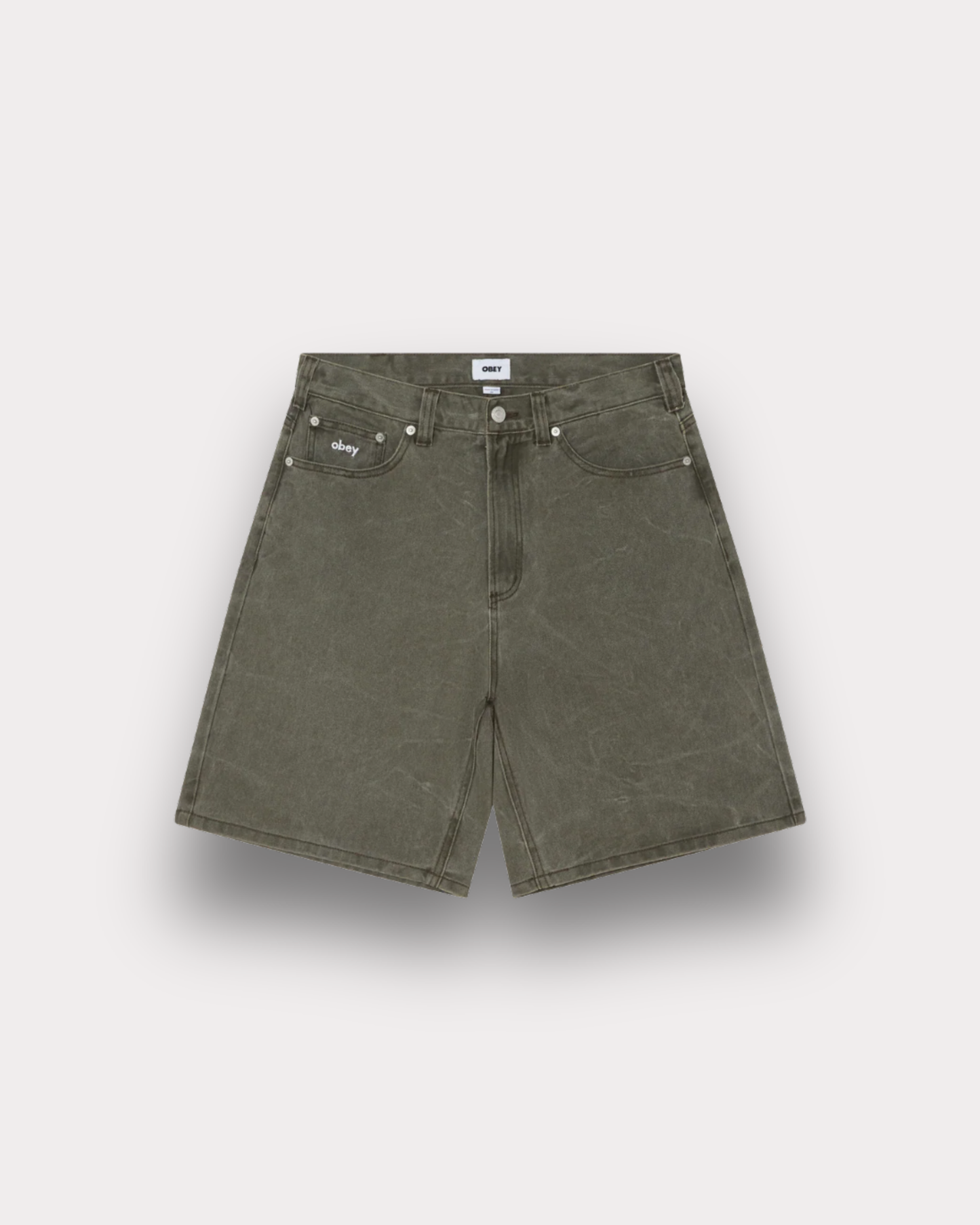 Obey Clothing - Bigwig Baggy shorts wrinkle olive
