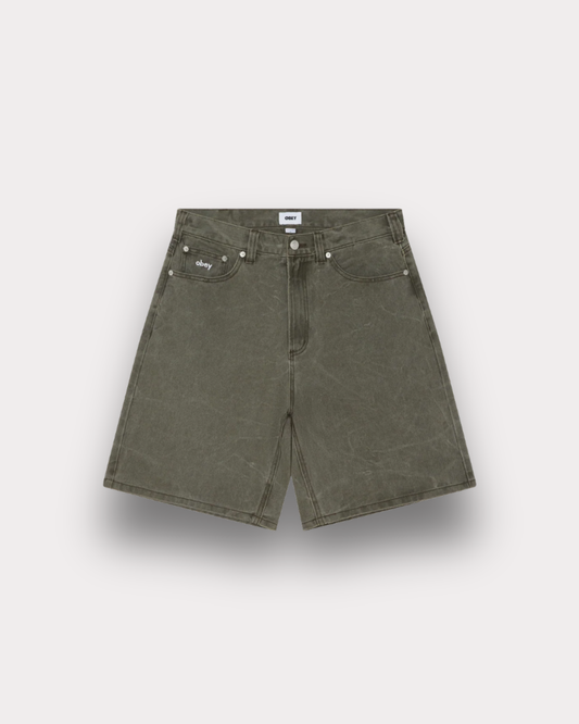 Obey Clothing - Bigwig Baggy shorts wrinkle olive