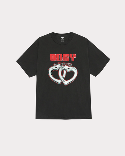 OBEY CLOTHING - CUFFS PIGMENT TEE DUSTY BLACK