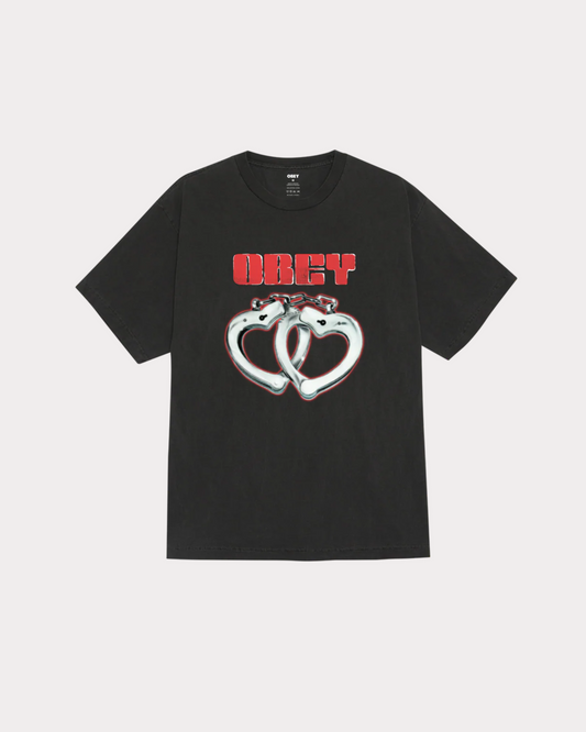 OBEY CLOTHING - CUFFS PIGMENT TEE DUSTY BLACK