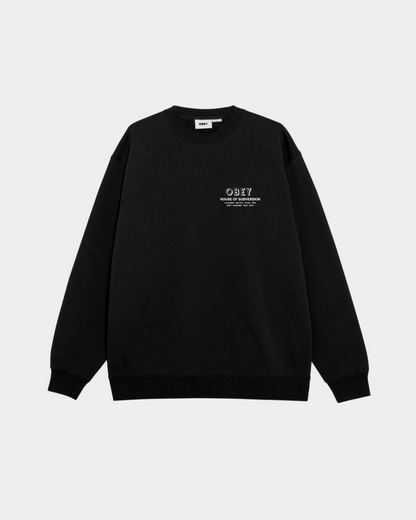 OBEY CLOTHING - HOUSE OF SUBVERSION CREWNECK BLACK
