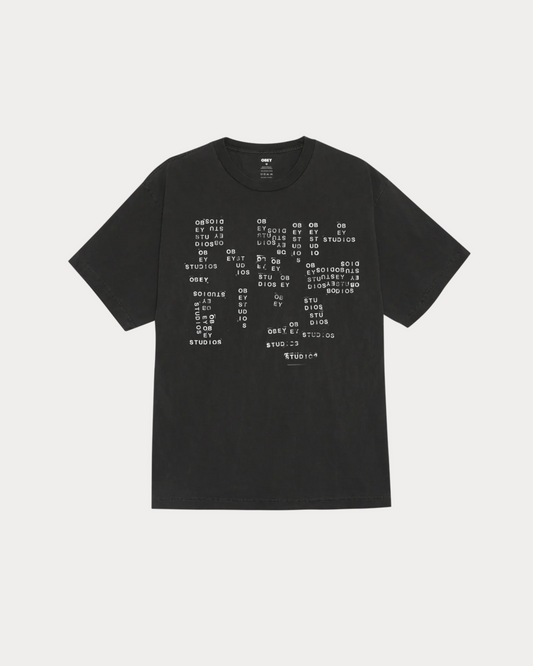 OBEY CLOTHING - STUDIOS STAMP PIGMENT TEE DUSTY BLACK
