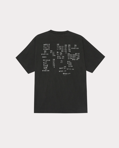 OBEY CLOTHING - STUDIOS STAMP PIGMENT TEE DUSTY BLACK