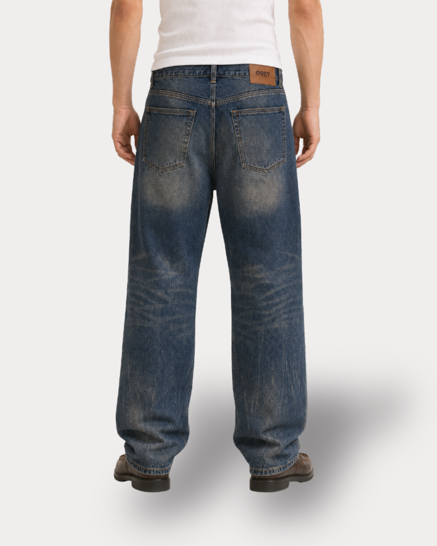 Obey Clothing - Classic Baggy denim pants oil stained