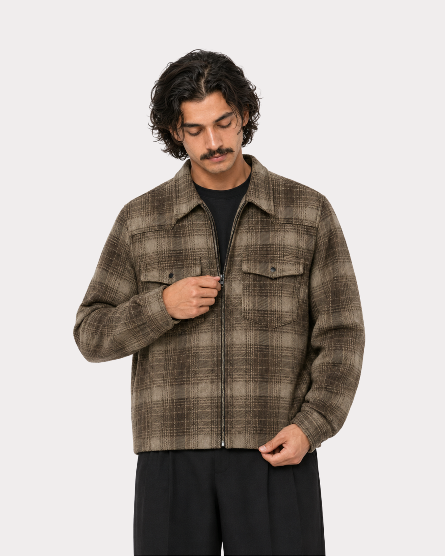 Obey Clothing - Willie zip shirt jacket turkish coffee