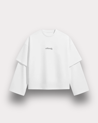 Offbeat. Society - Metal boxy double sleeve snow white